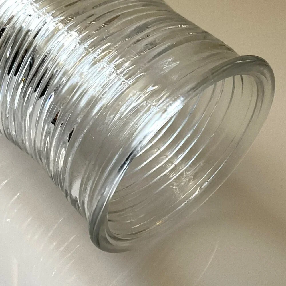 GLASS CONCAVED WAVY RIBBED VASE DIY